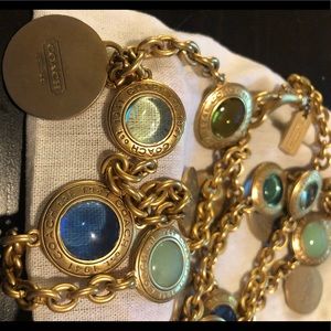 Coach Daphne Snapjead Necklace in Blue and Green
